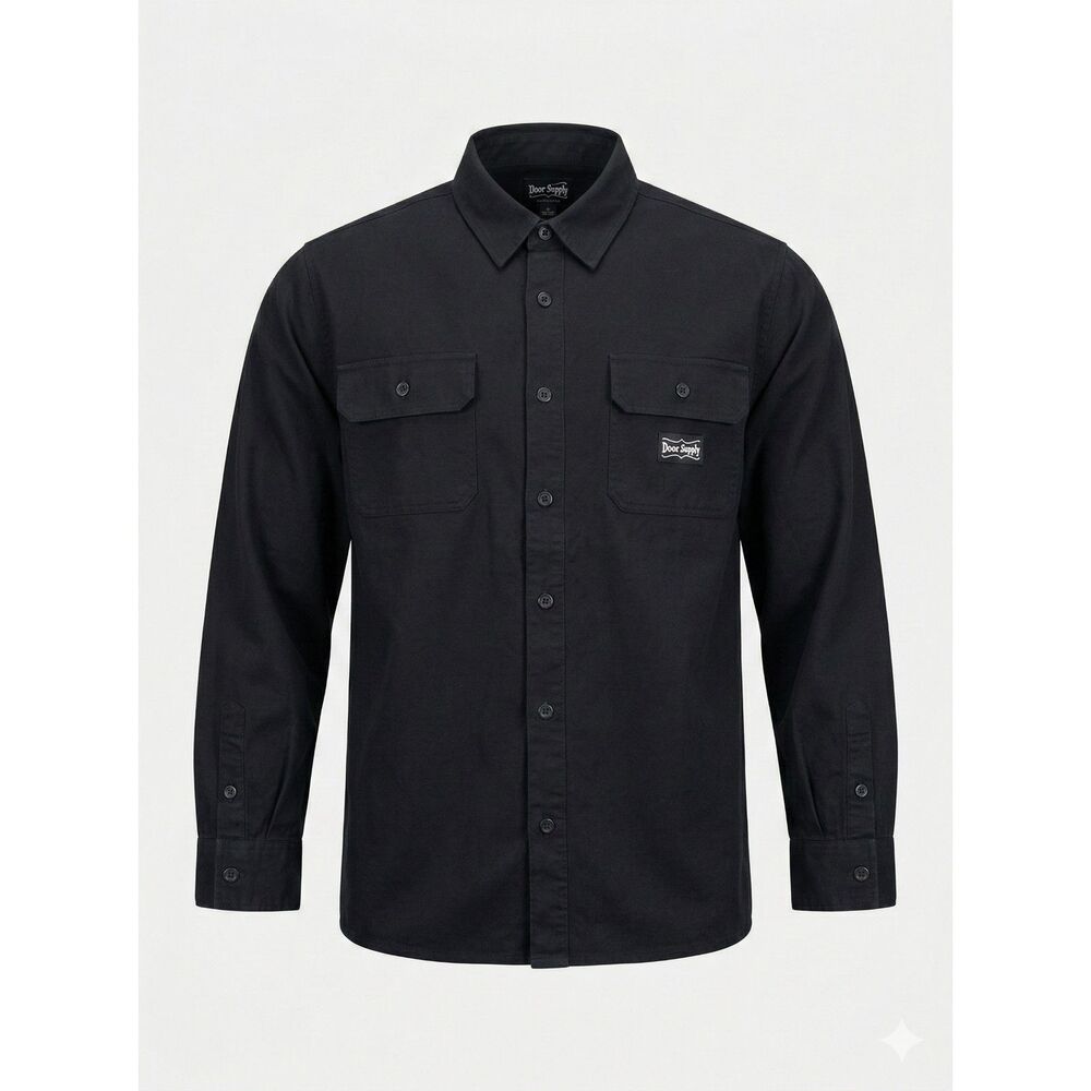 Dogg Supply Snoop Dogg Men's 3XL Black Twill Work Shirt Long Sleeve Button Down